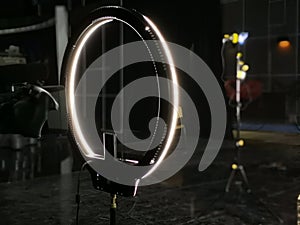 Camcorder and light ring in front