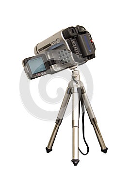 Camcorder on a tripod