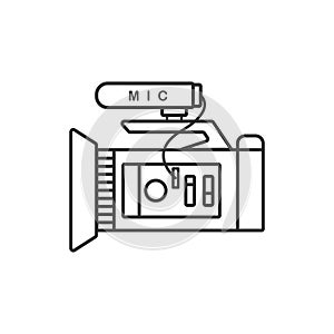 Camcorder vector icon,Side view of Camera,Flat design