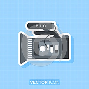 Camcorder vector icon,Side view of Camera,Flat design element
