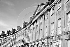 Camden crescent Georgian architecture, Bath, England, UK