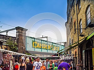 Camden Lock Bridge. A famous alternative culture shops