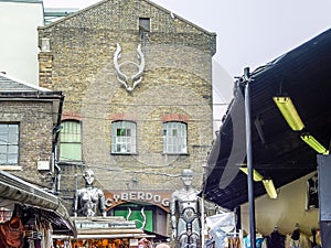 Camden Lock Bridge. A famous alternative culture shops