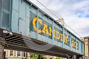 Camden lock bridge in Camden Town, famous neighbornhow of alternative culture shops