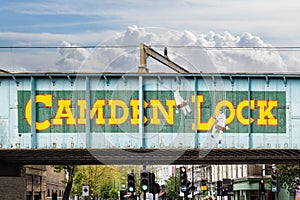 Camden lock bridge in Camden Town, famous neighbornhow of alternative culture shops