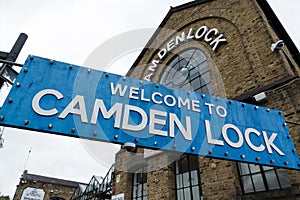 Camden Lock sign at the entrance to Camden market photo