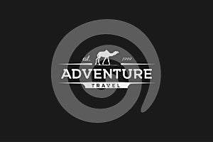 Camel Adventure Travel Concept Retro Logo