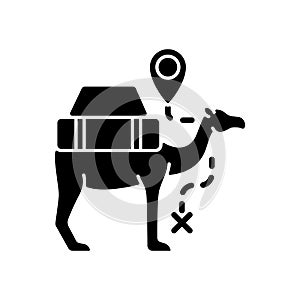 Camel caravan black glyph icon