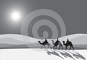 Camel caravan Silhouette