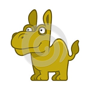 Camel. Cartoon Style Funny Animal on White Background. Vector