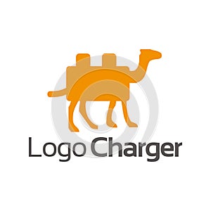 Camel changer logo template, flat design