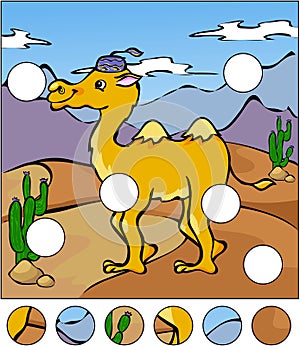 A camel in a desert. Complete the puzzle and find the missing pa