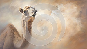 Camel, embodying the allure of desert mystique and the camel\'s timeless nomadic spirit