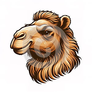 Camel head logo. illustration on white background. Generative AI