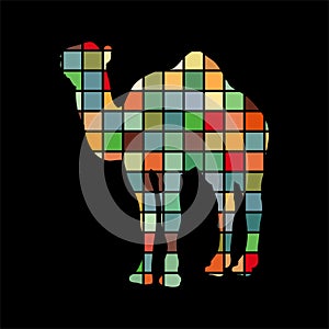 Camel mammal color silhouette animal