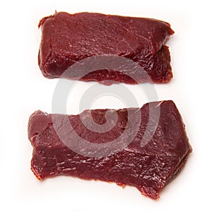 Camel Meat Steaks Isolated on White