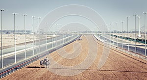 Camel racing track in Dubai