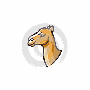 Camel Shaped Logo Design Vector - Flat Style Graphic photo