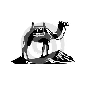 Camel Silhouette Vector Illustration Design Artwork with white background