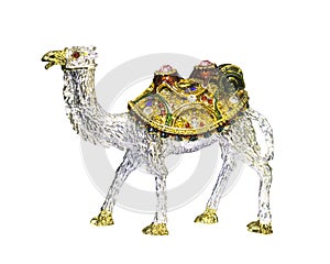 Camel statue and treasure isolated