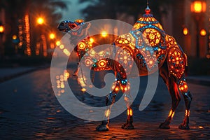 The camel is a symbol of the Islamic ritual sacrifice of Eid al-Adha, the symbol of Eid al-Adha or Eid ul-Kabir