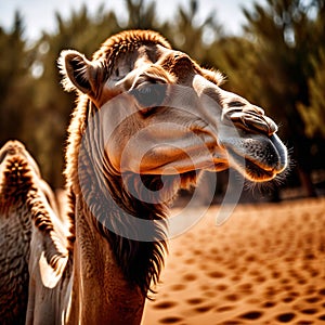 Camel wild animal living in nature, part of ecosystem