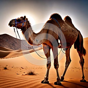 Camel wild animal living in nature, part of ecosystem