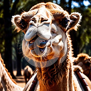 Camel wild animal living in nature, part of ecosystem