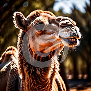 Camel wild animal living in nature, part of ecosystem