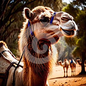 Camel wild animal living in nature, part of ecosystem