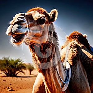 Camel wild animal living in nature, part of ecosystem