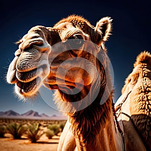 Camel wild animal living in nature, part of ecosystem