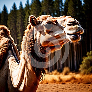 Camel wild animal living in nature, part of ecosystem