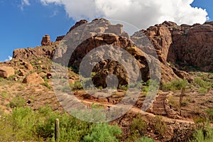 Camelback Mountain Echo Canyon recreation area trail in Phoenix,