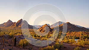 Camelback Mountain seen from Papago Park Phoenix Arizona