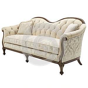 Camelback sofa isolated on white background photo