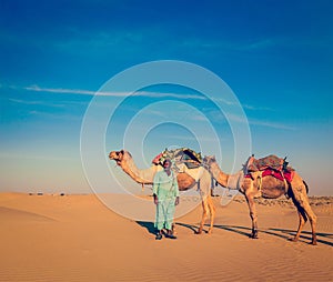 Cameleer camel driver . Rajasthan, India