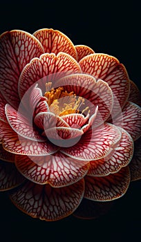 Camellia Petal Close-Up: Capturing the Delicate Fine Lines. Flower Background