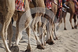 Camels in desert.