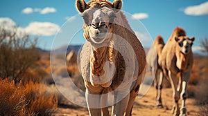 Camels in the desert