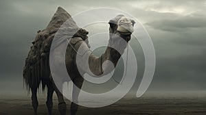 Camels In The Desert: A Cinematic Rendering By Anton Semenov