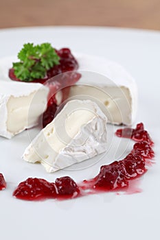 Camembert with cranberry jam