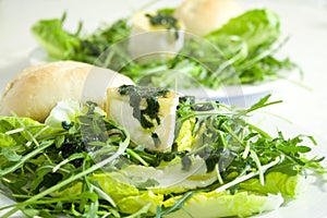 Camembert de chevre on ruccola and lettuce
