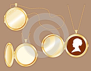 Cameo, Gold Lockets and Chains, Woman's Cameo