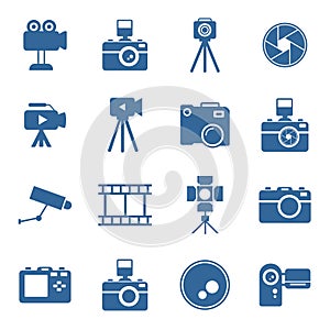 Camera, action camera,lens, photography icon vector design symbol