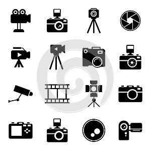 Camera, action camera,lens, photography icon vector design symbol