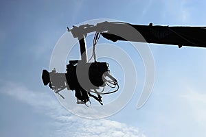 Camera against blue sky