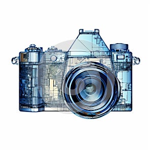 Camera Algorithmic Art On White Background