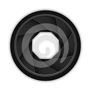 Camera aperture, shutter or lens icon