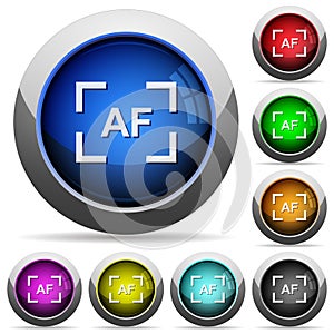Camera autofocus mode round glossy buttons photo